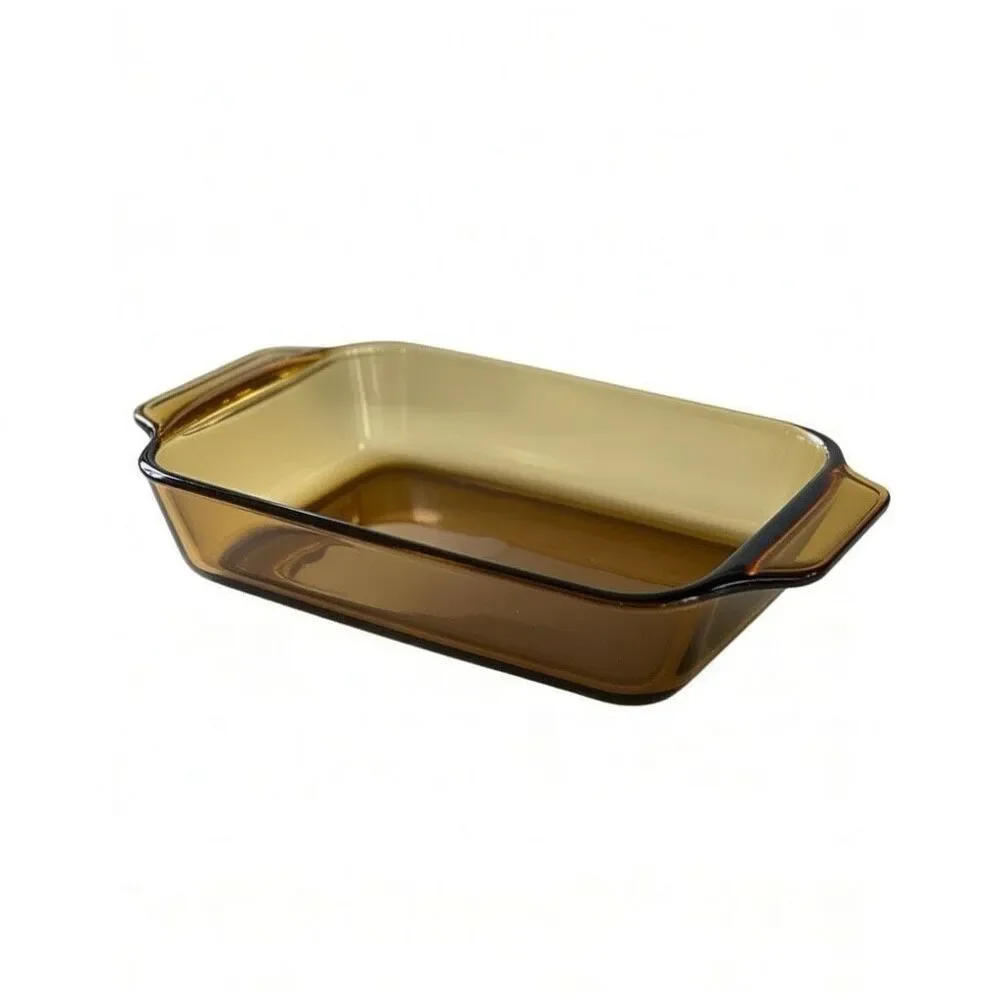 Anchor Hocking Bread Loaf Pan Amber 1 QT vintage